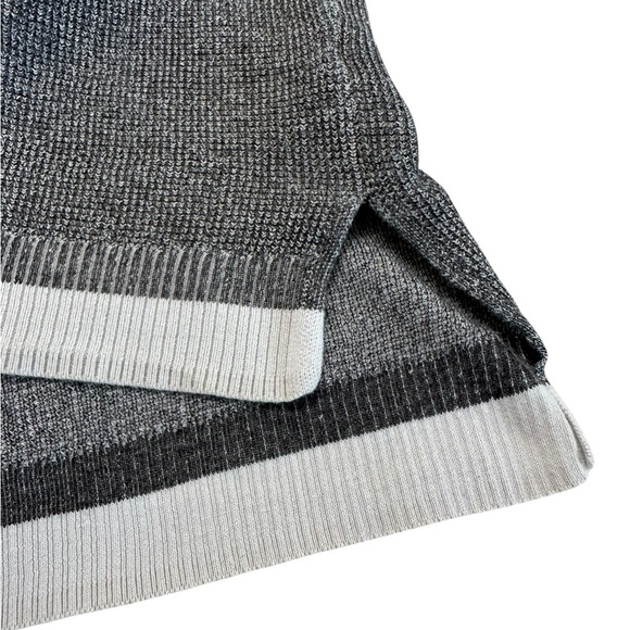 RAG & BONE Grey with Ivory Trim Thermal Crewneck Long Sleeve Sweater Size Medium - Picture 10 of 17